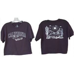 OG Organic Generation Skeletons Halloween CALIFORNIA Cropped Black Tee T shirt S